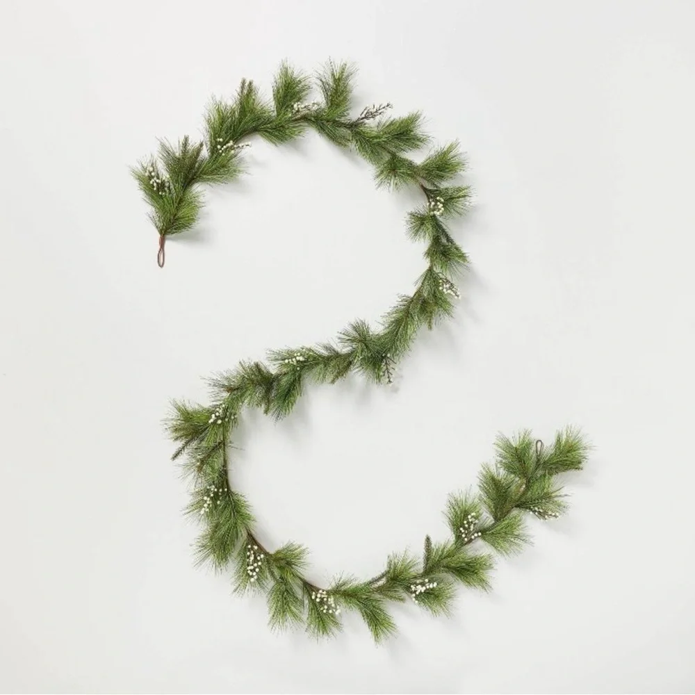 Hearth & Hand Needle Pine with White Berry Holiday 12-Foot Garland